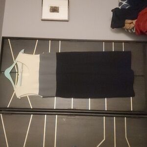 Armani Collezioni Gray and Cream Dress